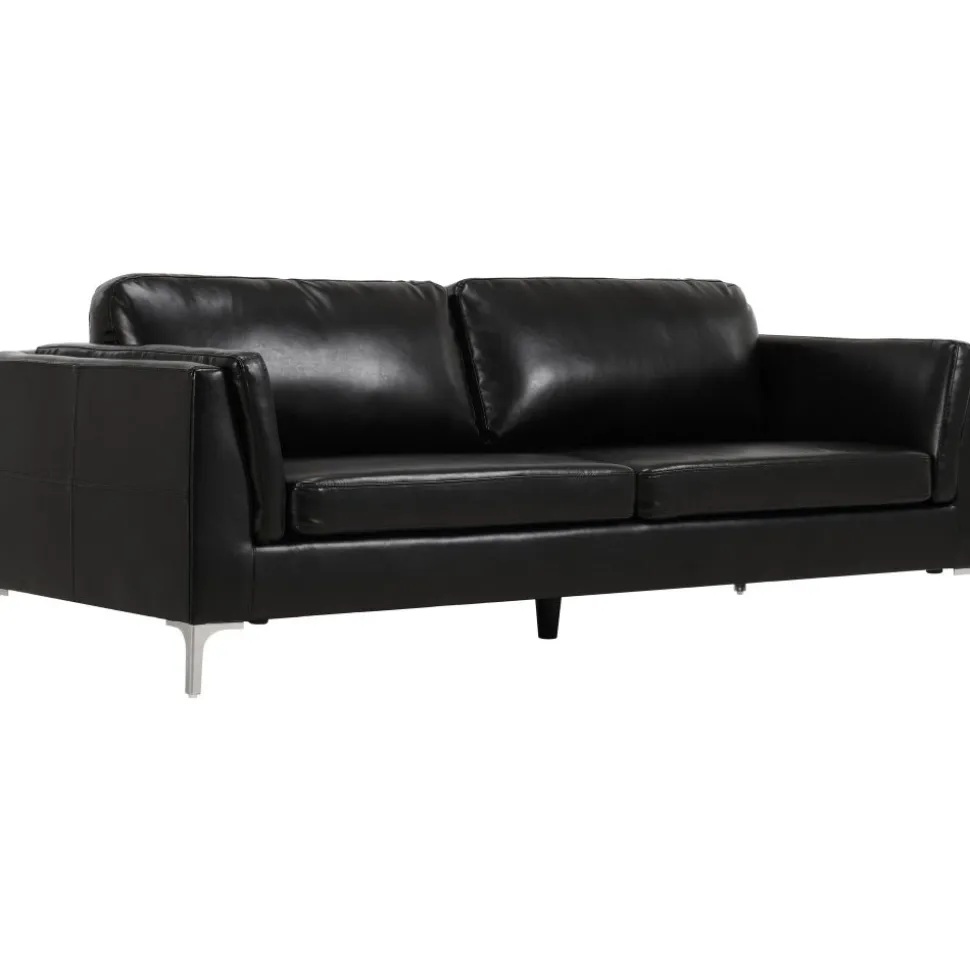 Soffa 3-sits svart PU - Cansas + Fläckborttagare för möbler