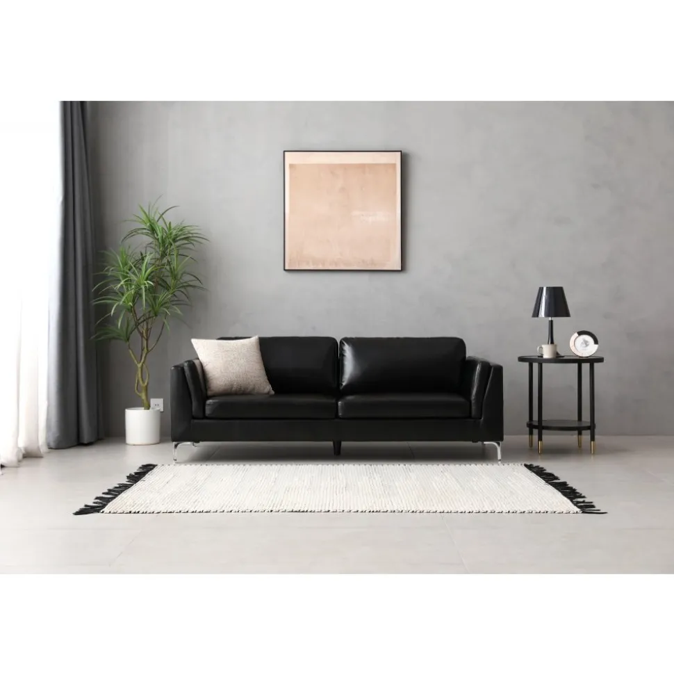 Soffa 3-sits svart PU - Cansas + Fläckborttagare för möbler