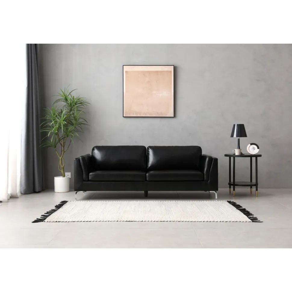 Soffa 3-sits svart PU - Cansas