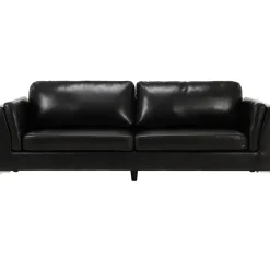 Soffa 3-sits svart PU - Cansas + Textilrengöring för möbler
