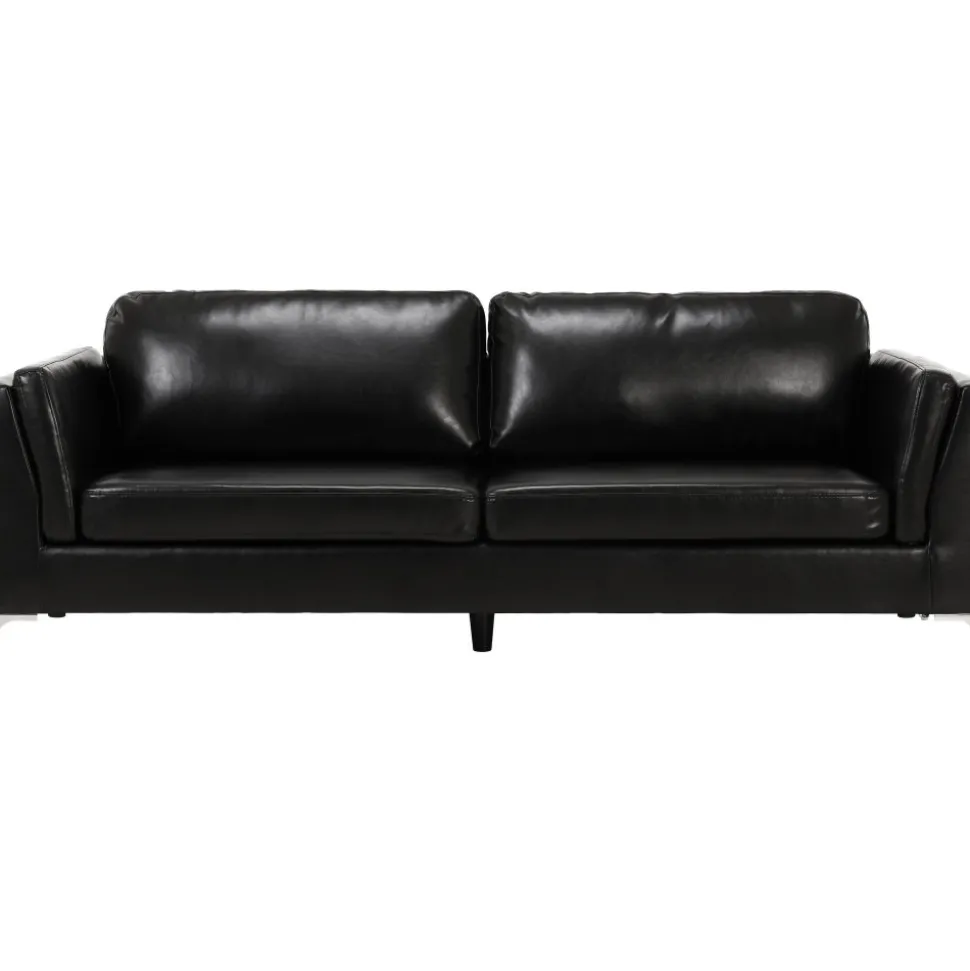 Soffa 3-sits svart PU - Cansas + Textilrengöring för möbler