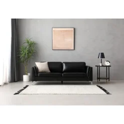 Soffa 3-sits svart PU - Cansas + Textilrengöring för möbler