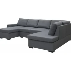 Soffa u-soffa 309 cm mörkgrått tyg - Solna + Fläckborttagare för möbler