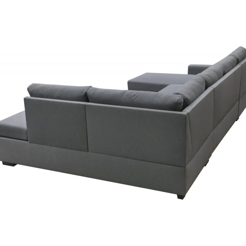 Soffa u-soffa 309 cm mörkgrått tyg - Solna + Textilrengöring för möbler