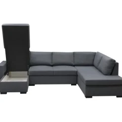 Soffa u-soffa 309 cm mörkgrått tyg - Solna + Textilrengöring för möbler