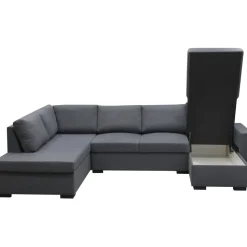 Soffa u-soffa 309 cm mörkgrått tyg - Solna