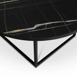 Soffbord Ø90 cm - Svart marmor (Exklusive laminat)