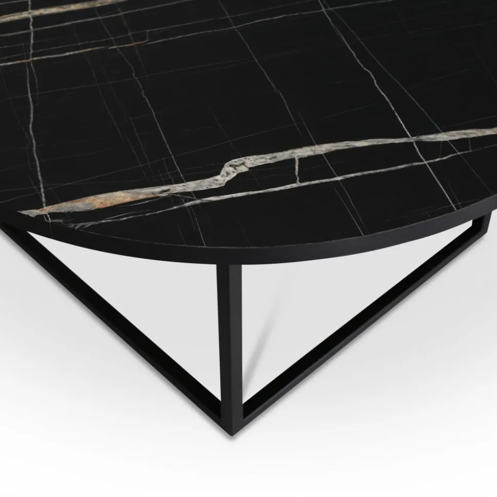 Soffbord Ø90 cm - Svart marmor (Exklusive laminat)