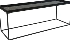 Soffbord 122 x 42 cm - Svart / Marmoryta