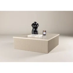 Soffbord beige 90x90 cm - Lennox