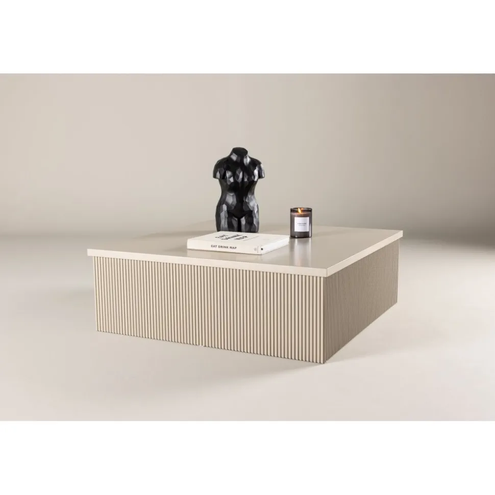 Soffbord beige 90x90 cm - Lennox