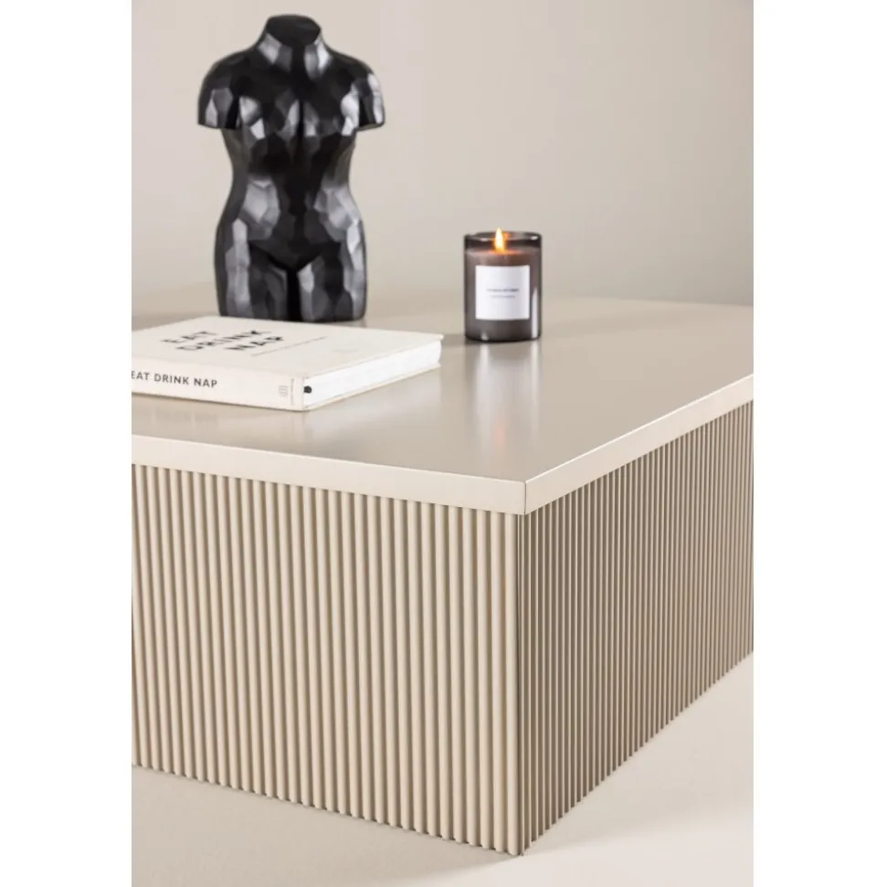 Soffbord beige 90x90 cm - Lennox
