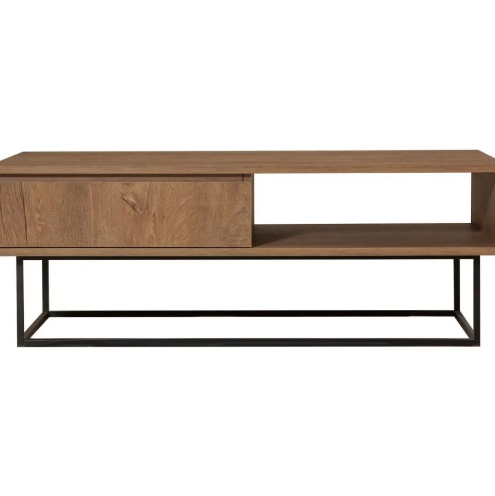 Soffbord Dale med låda i valnöt / Svart - 120x60 cm + Textilrengöring för möbler