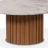 Soffbord i marmor och ek Ø105