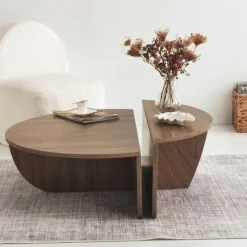 Soffbord i Valnöt 90 x 90 cm - Podium + Möbeltassar