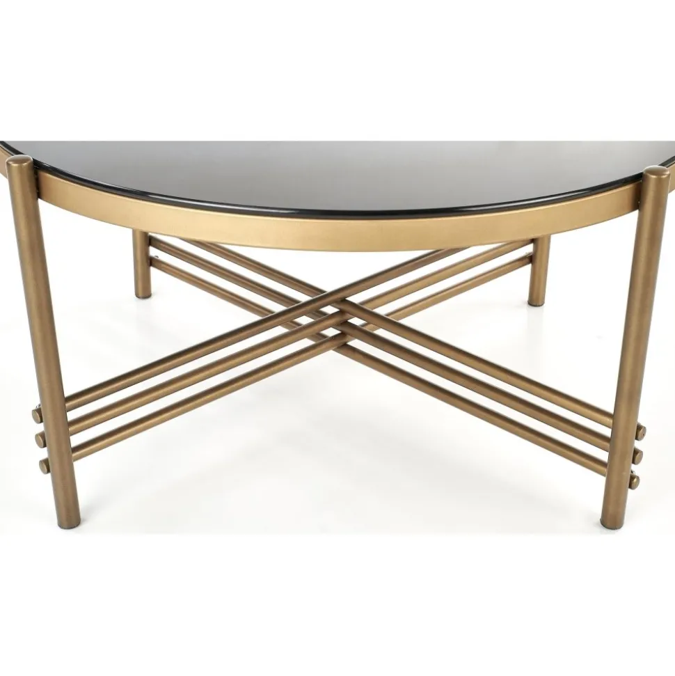 Soffbord Jenelle i svart/guld - Ø80 cm