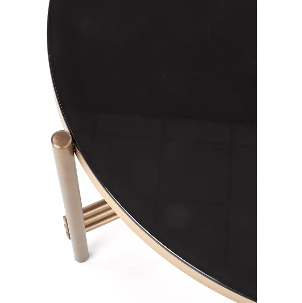 Soffbord Jenelle i svart/guld - Ø80 cm