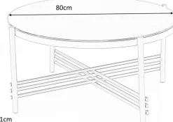 Soffbord Jenelle i svart/guld - Ø80 cm
