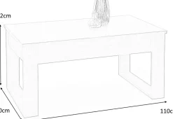 Soffbord med förvaringslådor 110x60 cm ek + Textilrengöring för möbler