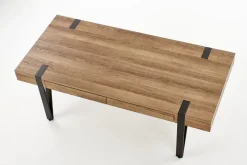 Soffbord med lådor Valnöt/svart - Nevil + Möbeltassar