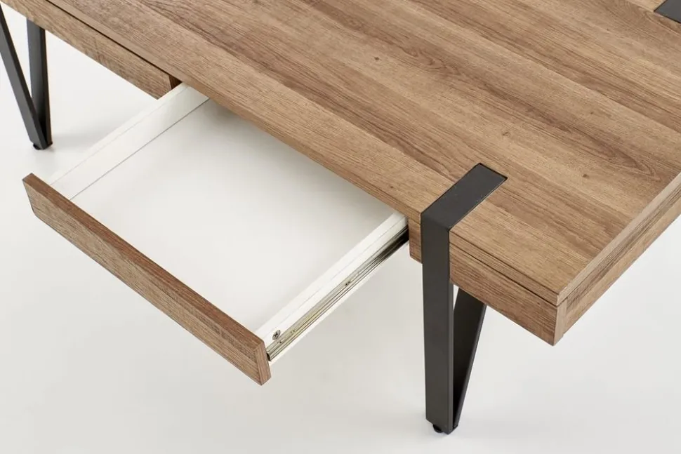 Soffbord med lådor Valnöt/svart - Nevil + Textilrengöring för möbler