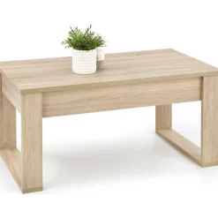 Soffbord med lådor 110x 60 cm ljus ek + Möbeltassar