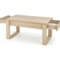 Soffbord med lådor 110x 60 cm ljus ek + Textilrengöring för möbler