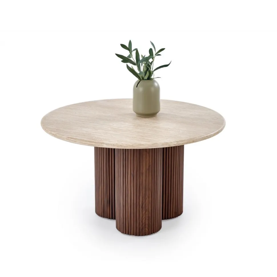 Soffbord mocca med Travertintopp 80 cm