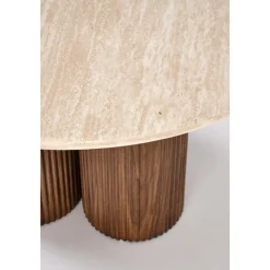 Soffbord mocca med Travertintopp 80 cm