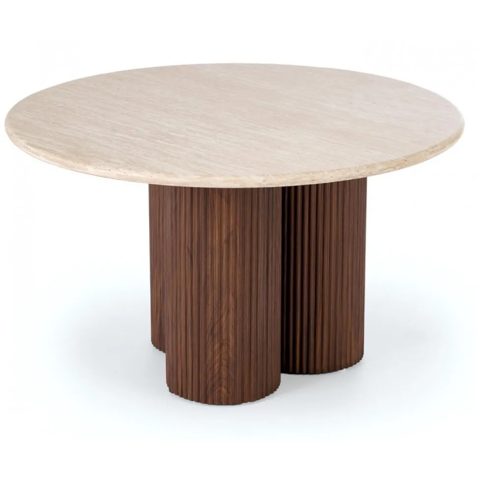 Soffbord mocca med Travertintopp 80 cm