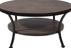 Soffbord mörkbetsad trä/svart Ø91 cm - Manilla + Fläckborttagare för möbler