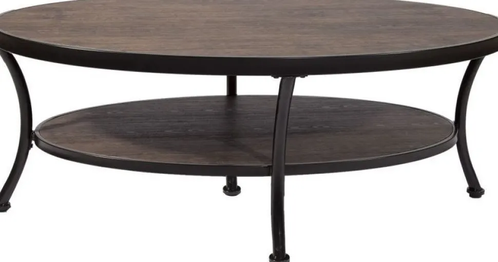 Soffbord mörkbetsad/svart Ø120 cm - Manilla + Möbeltassar