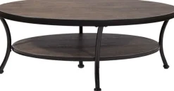 Soffbord mörkbetsad/svart Ø120 cm - Manilla