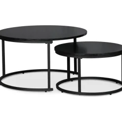 Solano satsbord Ø80/60 cm - Svartbetsad ask