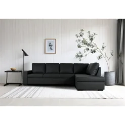 Solna soffa i svart PU öppet avslut 3A + Fläckborttagare för möbler