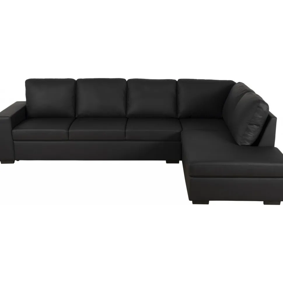 Solna soffa i svart PU öppet avslut 3A