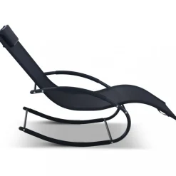 Solstol med gungfunktion - Svart + Rengöringsmedel för utemöbler