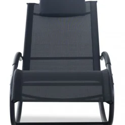 Solstol med gungfunktion - Svart + Rengöringsmedel för utemöbler