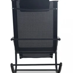 Solstol med gungfunktion - Svart + Rengöringsmedel för utemöbler