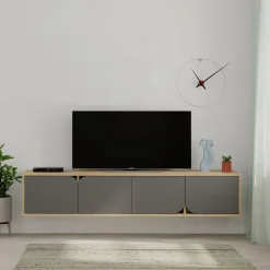 Spark TV-bänk - Ek/antracit