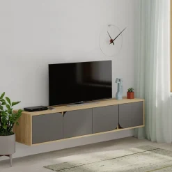 Spark TV-bänk - Ek/antracit