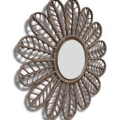 Spegel Ø90 cm brun rotting + Glas och Kristallrengöring