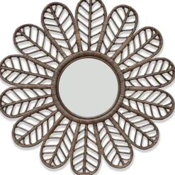 Spegel Ø90 cm brun rotting + Glas och Kristallrengöring