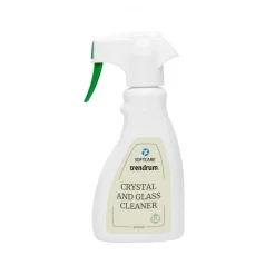 Spegel Ø40 cm ram i ljusrosa sammet + Glas och Kristallrengöring