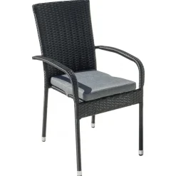 Stapelbar utestol med dyna + Rengöringsmedel för utemöbler