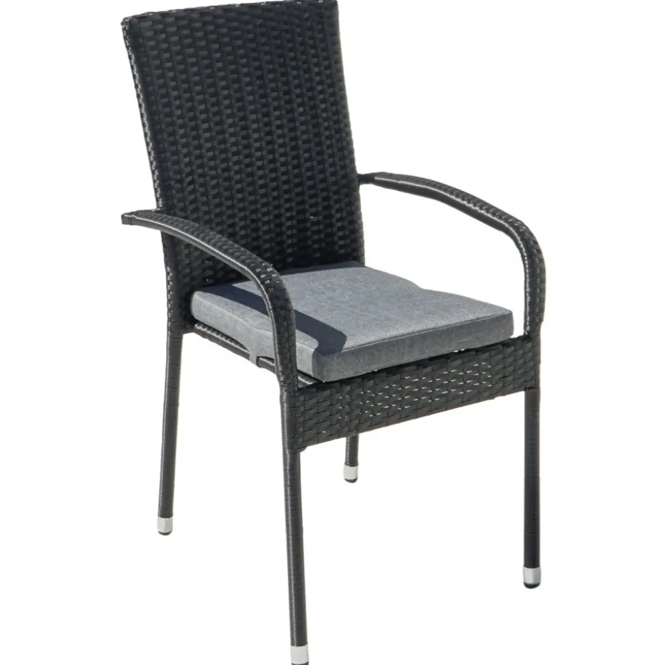 Stapelbar utestol med dyna + Textilskydd för utemöbler