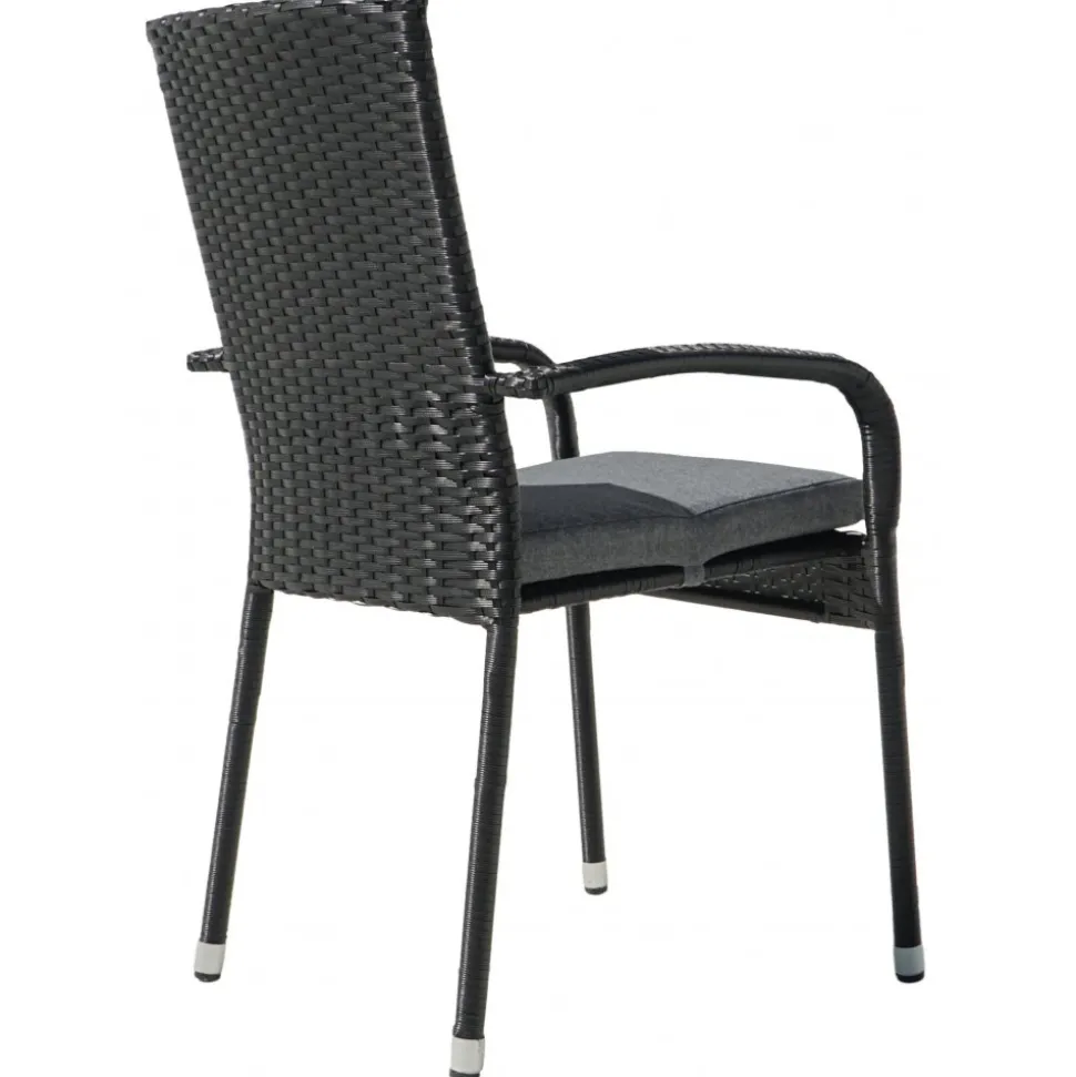 Stapelbar utestol med dyna + Textilskydd för utemöbler