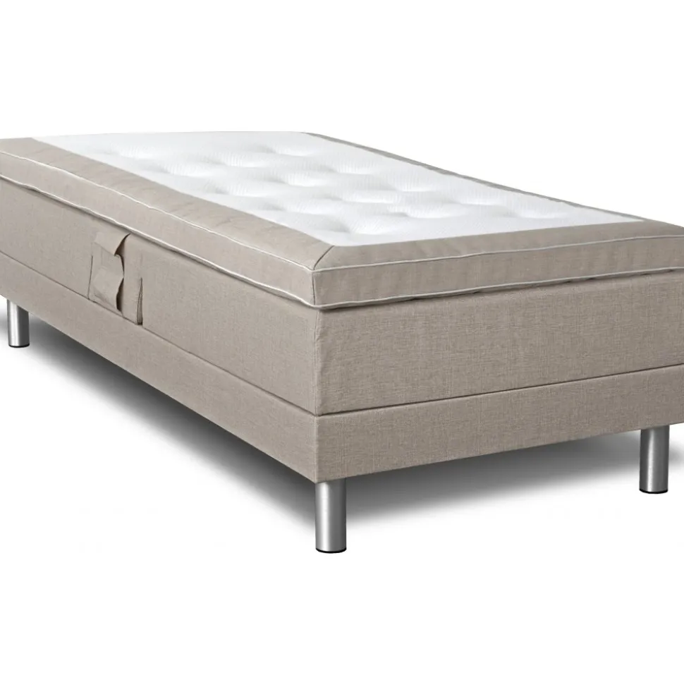 Ställbar säng beige medium - 80x200 cm + Textilrengöring för möbler