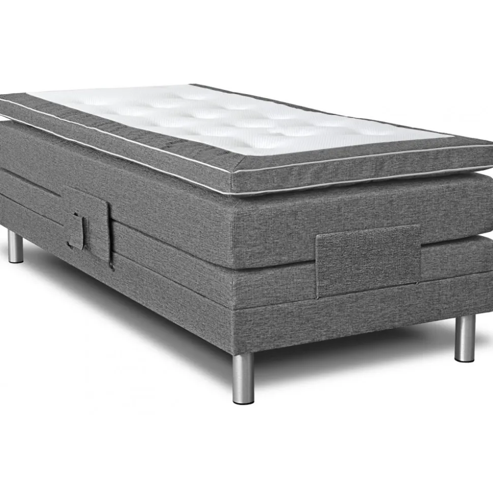 Ställbar säng 7-zons grå 105x200 cm