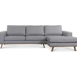 Stockholm Divansoffa Grå/Ek - Höger + Textilrengöring för möbler